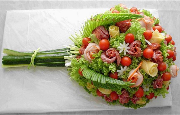 Recettes 6 Continents Bouquet de légumes et viande froide